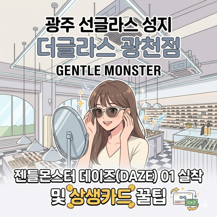  광주 선글라스 성지 더글라스 광천점, 젠틀몬스터 데이즈(DAZE) 01 실착 및 상생카드 꿀팁