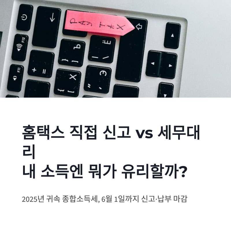 종합소득세 홈택스 직접 신고 vs 세무대리 비용, 내 소득엔 뭐가 유리할까