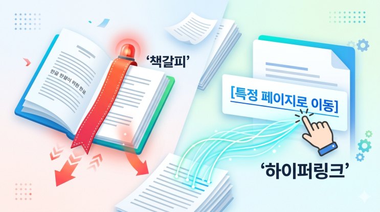  특정 페이지로 바로 이동하는 '책갈피'와 '하이퍼링크'