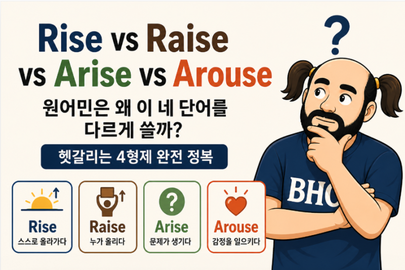 [BHCE 영어] Rise vs Raise vs Arise vs Arouse “원어민은 왜 이 네 단어를 다르게 쓸까 ...