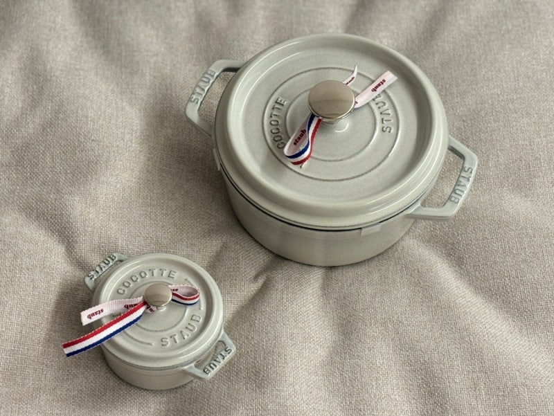 솥밥 무쇠 냄비 스타우브 꼬꼬떼 18cm / 10cm 사이즈 비교