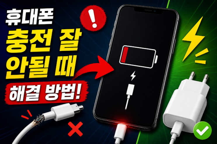   핸드폰 충전이 느릴 때 해결 방법 (갑자기 느려졌다면 확인)