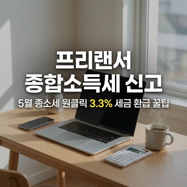  프리랜서 종합소득세 신고 5월 종소세 원클릭 3.3% 세금 환급 꿀팁