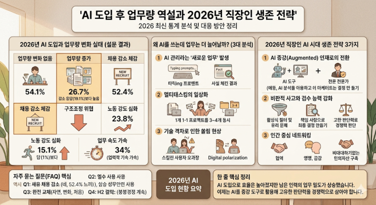 AI 도입 업무량 왜 늘어날까? | 노동 강도 분석 | 생존 전략 3가지