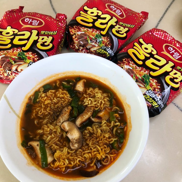  하림 훌라면 신상라면 깔끔 얼큰한 맛 추천 후기+라죽