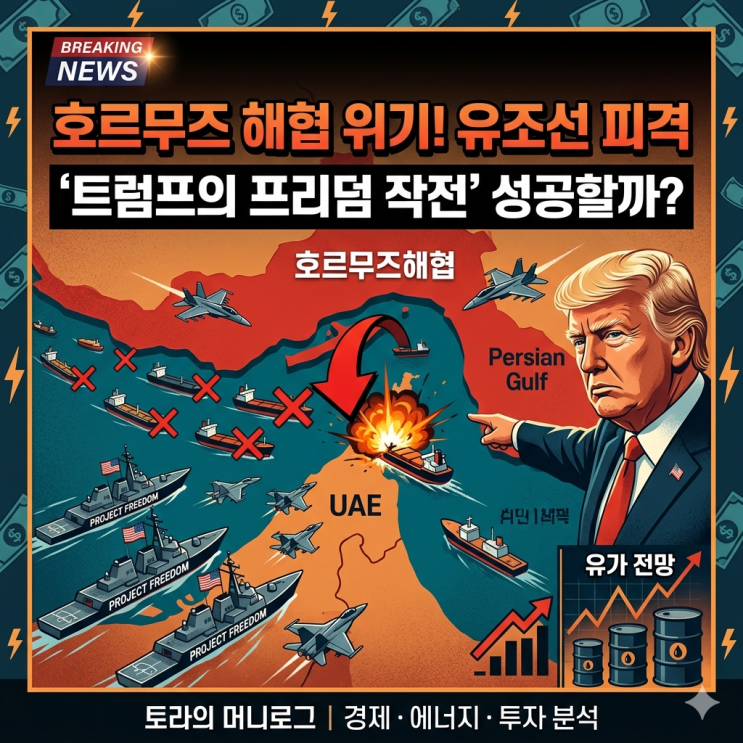 <b>호르무즈</b> 해협 <b>유조선 피격</b>, 트럼프 프리덤 작전과 국제 유가 전망