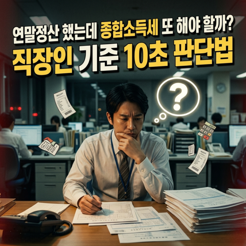 연말정산 했는데 종합소득세 신고해야 하나? 직장인 기준으로 바로 정리