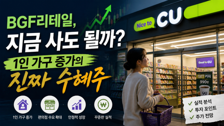 BGF리테일, 지금 사도 될까? 1인 가구 증가의 진짜 수혜주