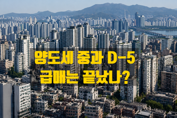 다가오는 5.9일 서울 급매는 끝났나? 양도세 중과 유예 종료 이제 D-5!