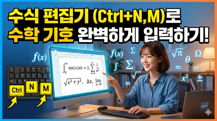  수식 편집기(Ctrl+N,M)로 수학 기호 완벽하게 입력하기