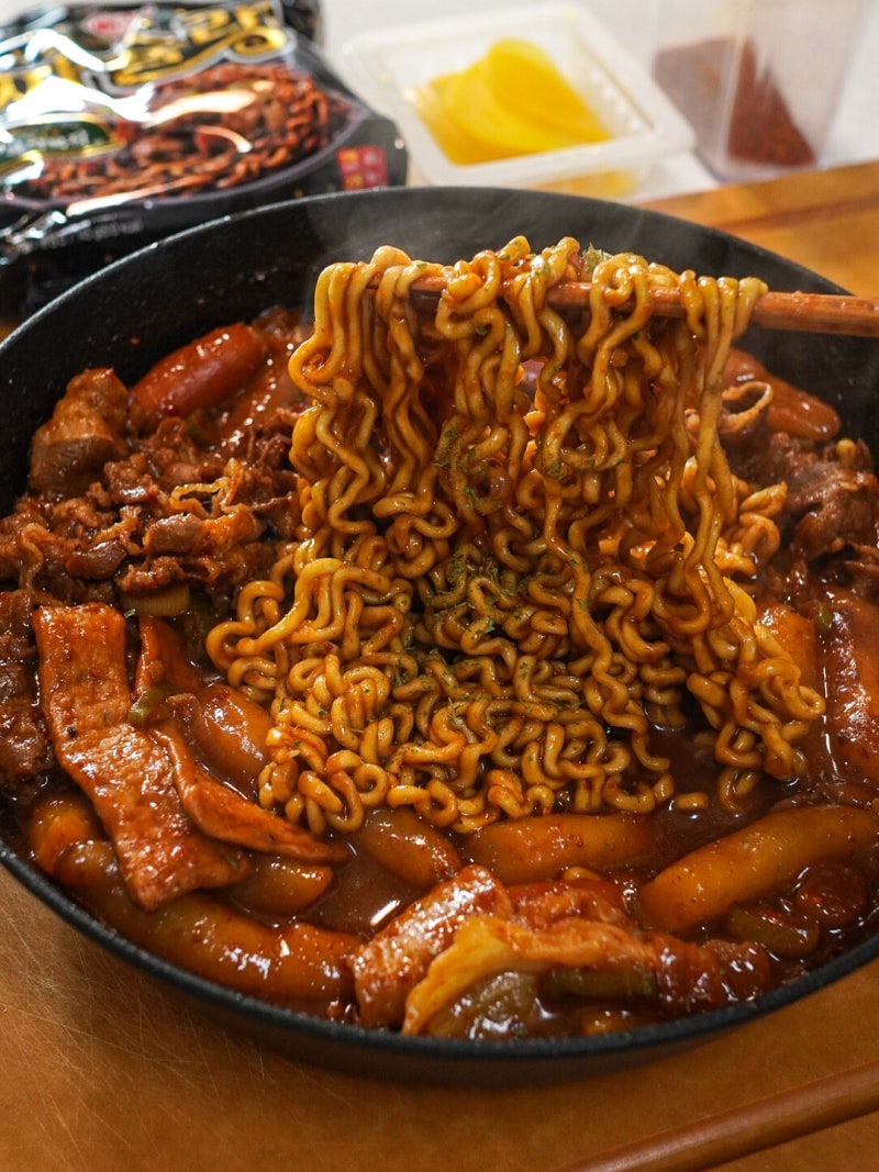 남은 엽떡 맛있게 먹는법_엽파게티 만들기/엽떡짜장맛/엽떡짜장라면 레시피