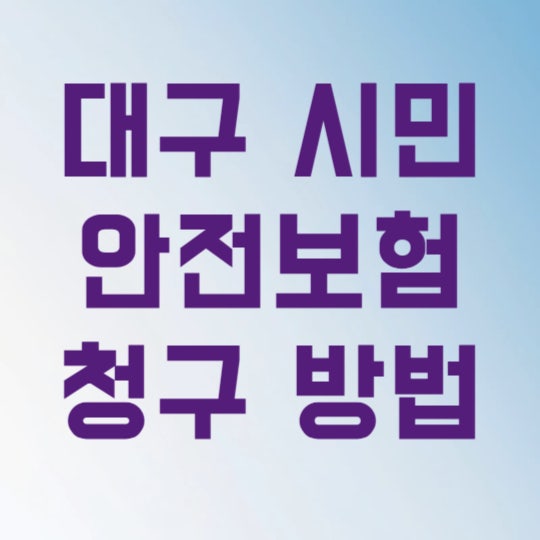대구 시민안전보험 청구 방법, 3분이면 끝나는 숨은 보험금 찾기 비결