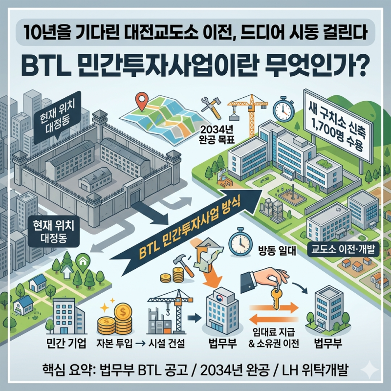 10년을 기다린 대전교도소 이전, 드디어 시동 걸린다 (BTL 건립 + LH부지개발)