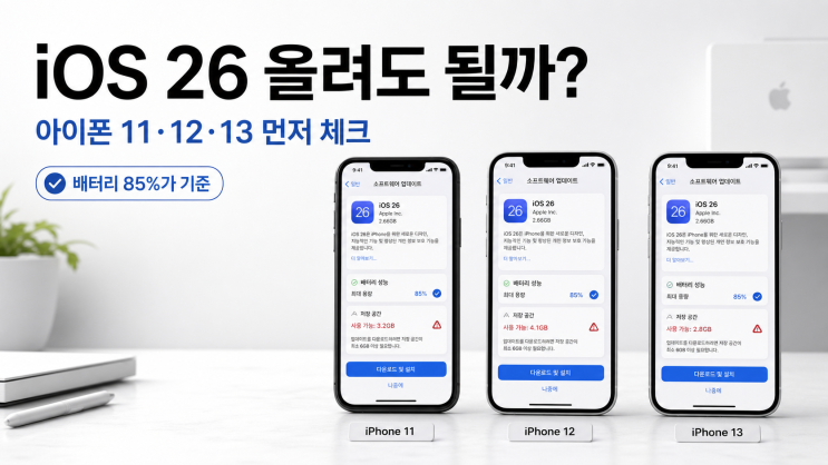  iOS 26 업데이트 해도 될까? 아이폰 11·12·13 성능 변화 분석