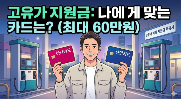  하나카드 vs 신한카드 고유가 지원금, 어디가 더 유리할까? 혜택 완벽 비교