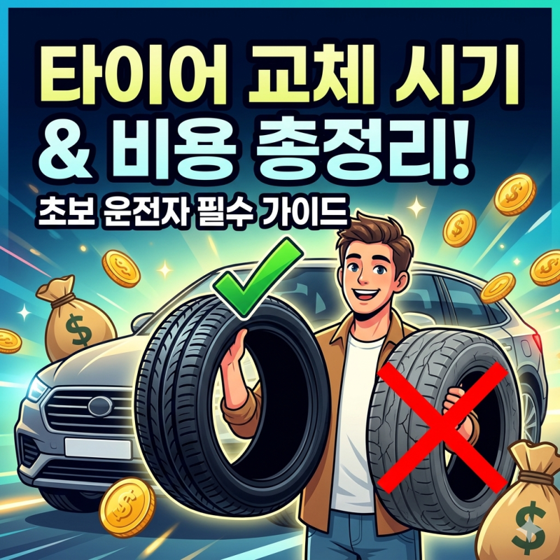 [자동차 관리] 타이어 교체 시기 언제일까? 교체 비용과 싸게 바꾸는 꿀팁 총정리!