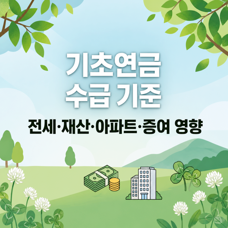 기초연금 수급자격 기준, 전세보증금·재산·아파트 증여 영향 총정리
