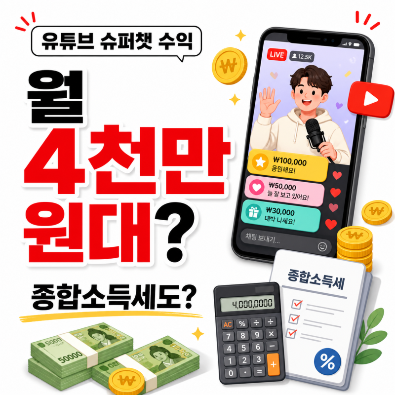 유튜브 슈퍼챗 수익 1위 월 4천만 원대, 종합소득세도 내야 할까