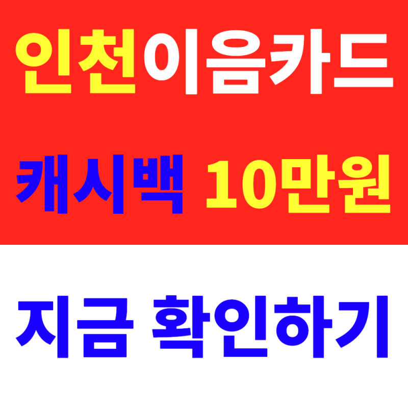 2026 인천이음카드 완전정복! 지금 안 쓰면 월 10만 원 캐시백 놓친다