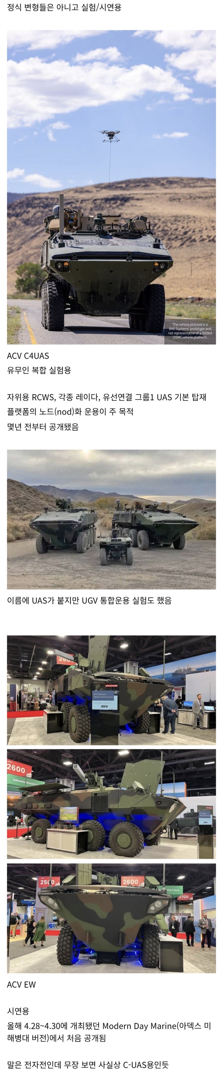  ACV 실험 변형 2개