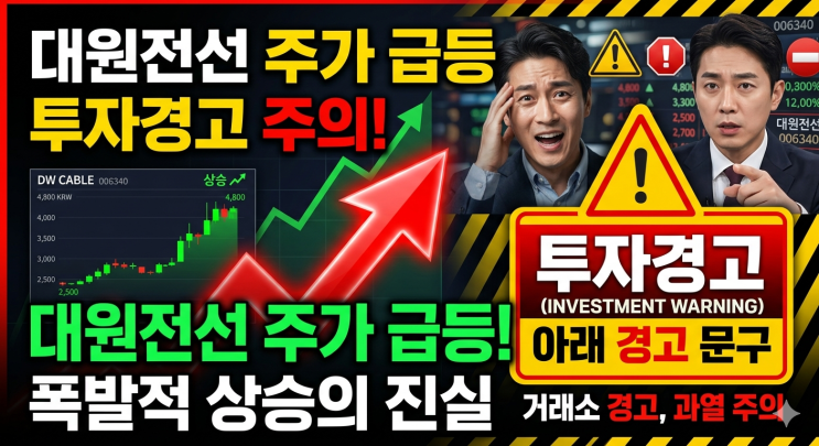  대원전선 006340 주가 급등과 투자경고, 지금 봐야 할 핵심 포인트