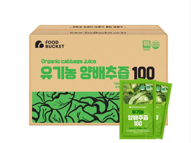  푸드버킷 국산 유기농 양배추즙 100% | 25년 제조 기술 저온추출 양배추즙