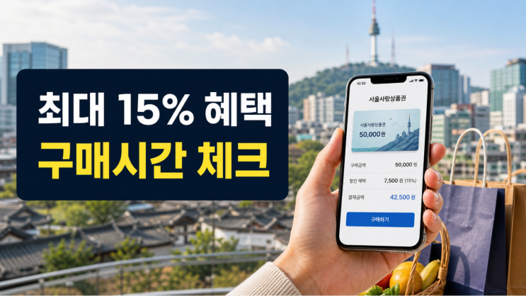 서울사랑상품권 최대 15% 혜택 구매시간 주의