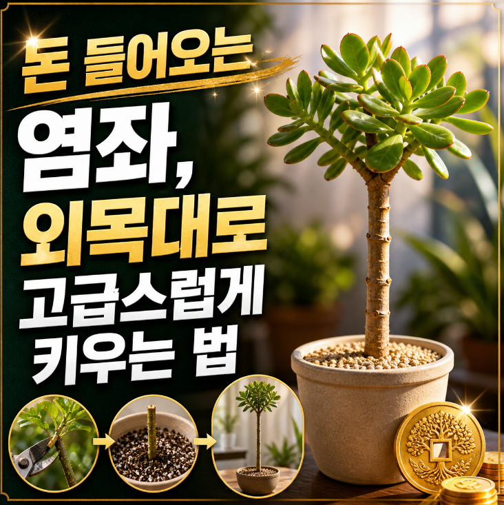 염좌 다육이 키우기: 2026년 필수 외목대 수형 잡기와 물주기 비법