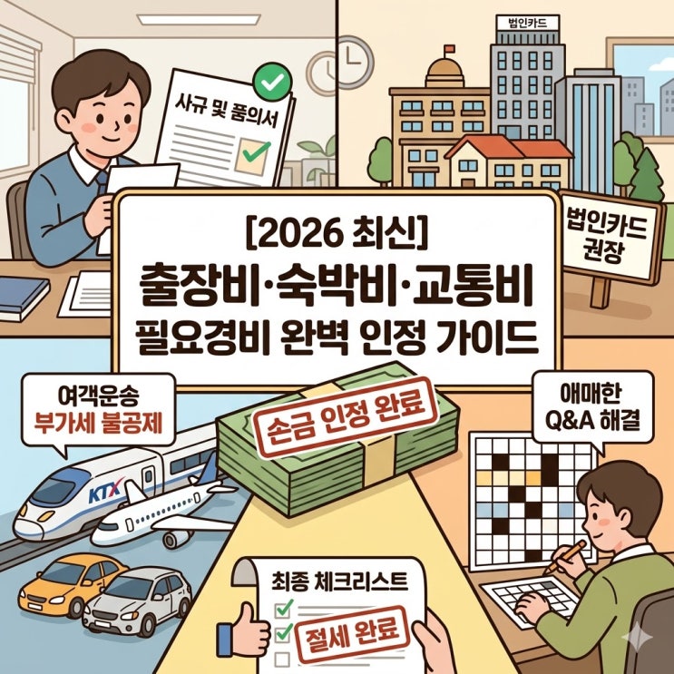  [2026 종합소득세] 출장비·숙박비·KTX 비용 필요경비 100% 인정받는 세무 실무 가이드
