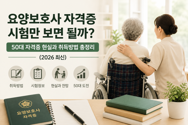  요양보호사 자격증 시험만 보면 될까? 50대 자격증 현실과 취득방법 총정리 (2026 최신)