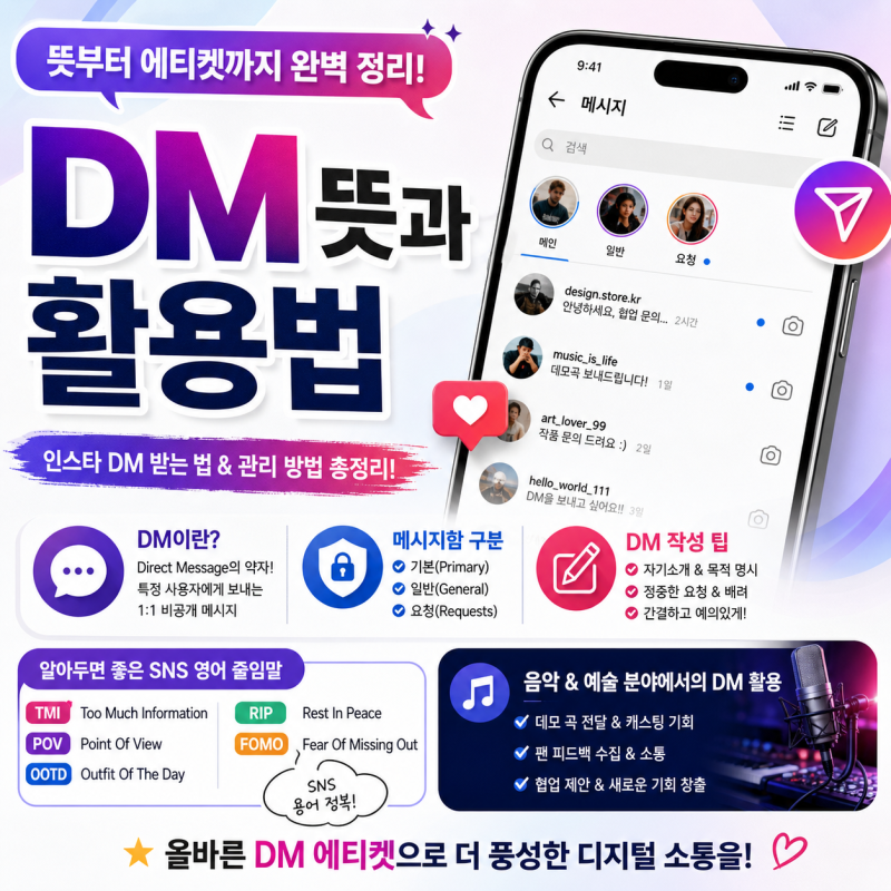 인스타 DM 뜻 약자와 메세지뜻 요청 구분 방법 알아보기