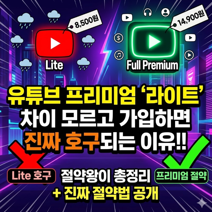  유튜브 프리미엄 라이트 차이 모르고 가입했다가 진짜 손해봅니다
