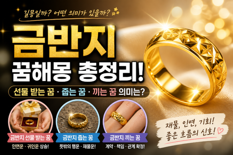 금반지 선물 받는 꿈, 금반지 줍는 꿈, 금반지 끼는 꿈, 금반지 꿈해몽 총정리