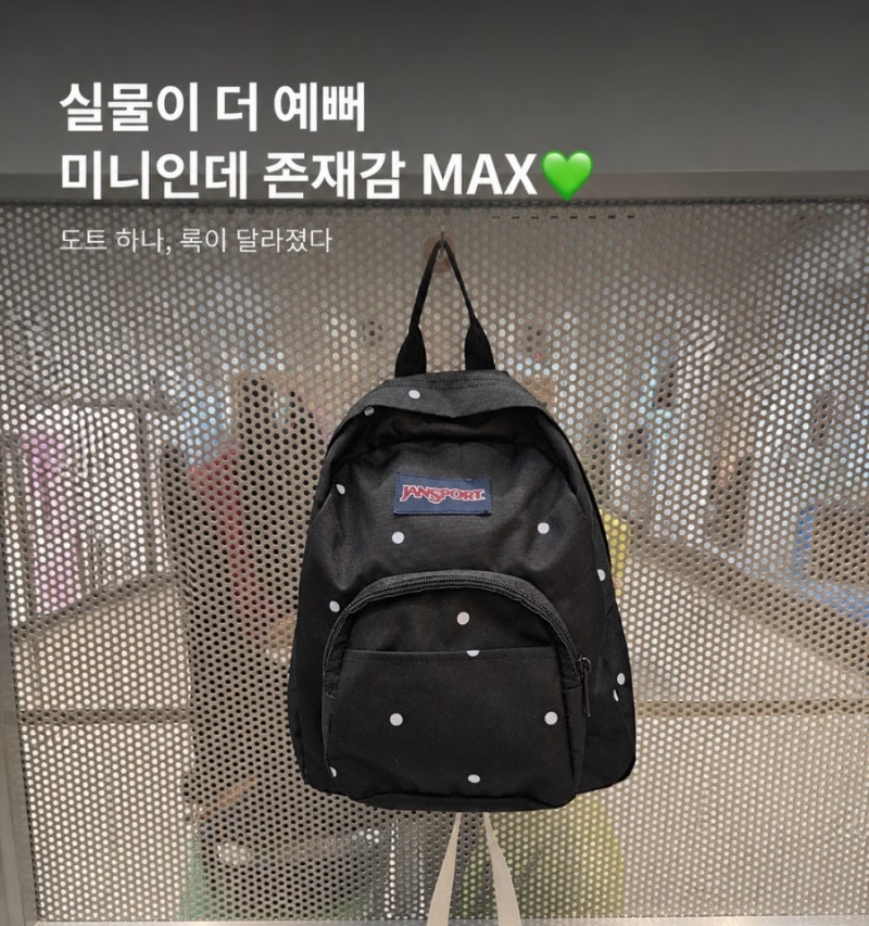 잔스포츠 미니백팩 추천 — 슈퍼브레이크 폴카닷 도트 가격·코디 실물 후기