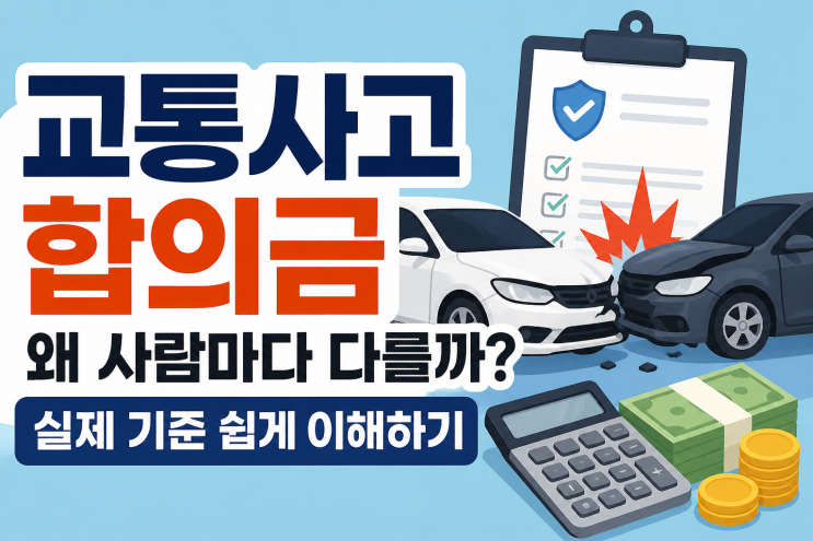   교통사고 합의금, 왜 사람마다 다를까? (실제 기준 쉽게 이해하기)