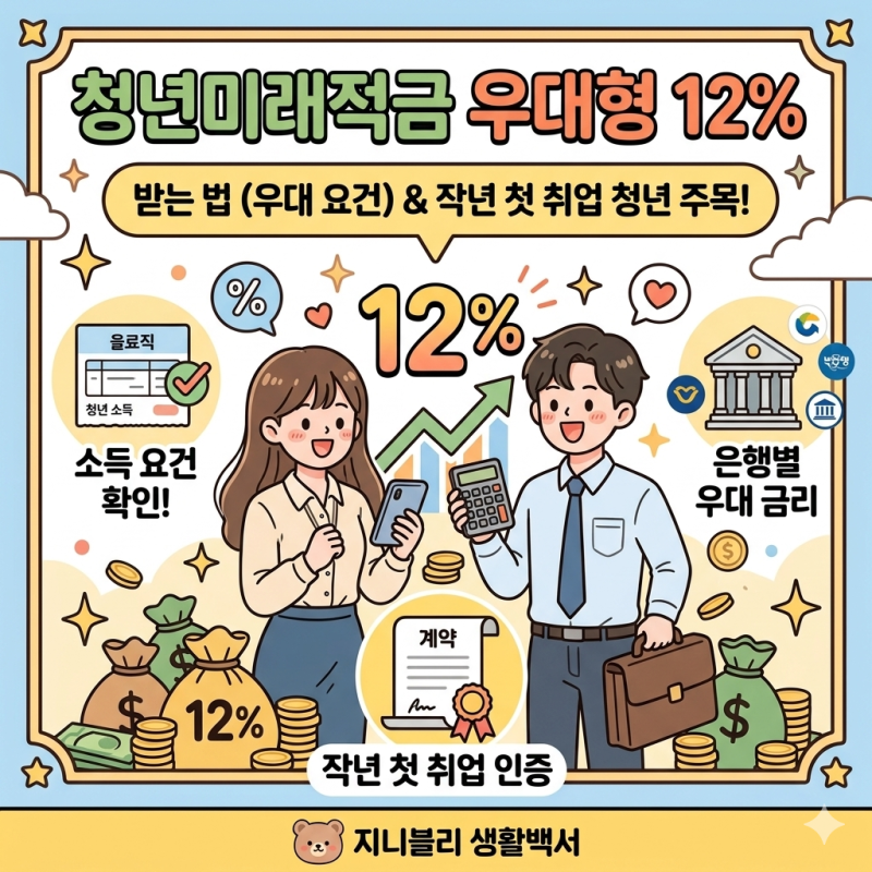 청년미래적금 우대형 12% 받는 법, 작년 첫 취업한 청년 주목