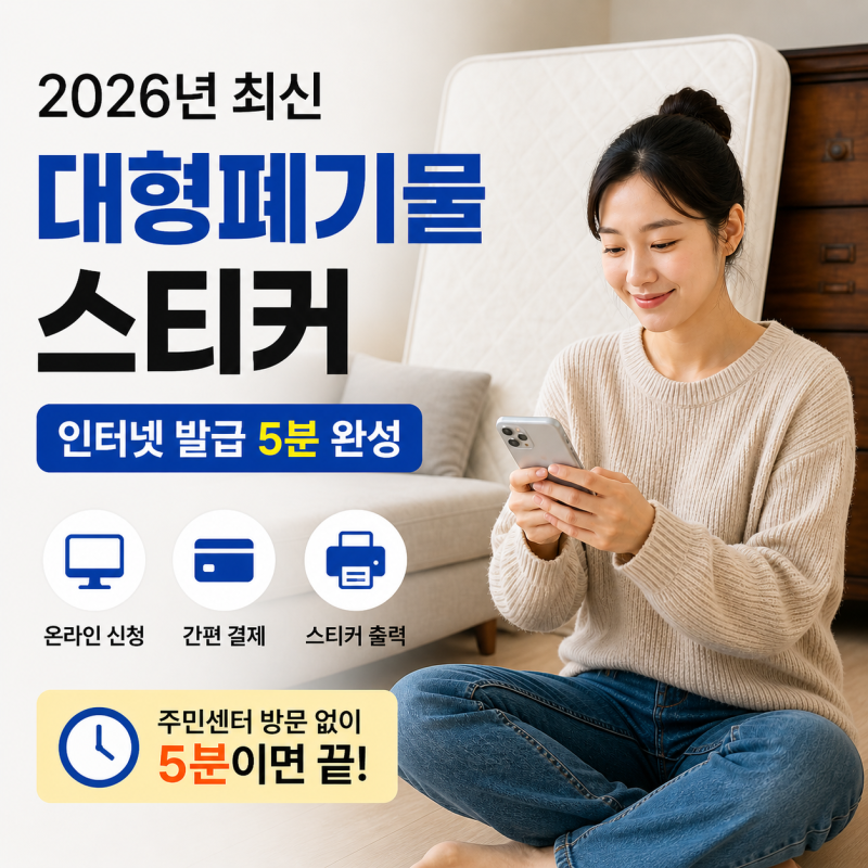 대형폐기물 스티커 인터넷 발급 2026년, 5분이면 끝나는 완벽 신청법