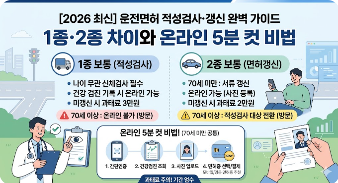 [2026 최신] 운전면허 적성검사, 건강검진으로 대체 가능! 1종·2종 갱신 온라인 5분 컷 가이드