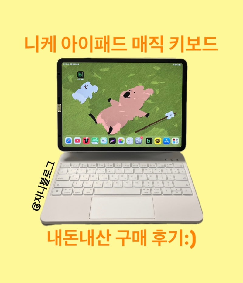 니케 NIKE 아이패드 프로11 4세대 키보드 사용 후기 (블로그하려고 충동구매~)_블루투스키보드....