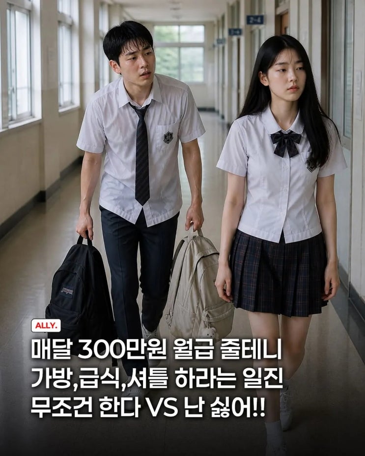 매달 300씩 줄테니 가방,급식 셔틀하라는 일진 한다vs안한다