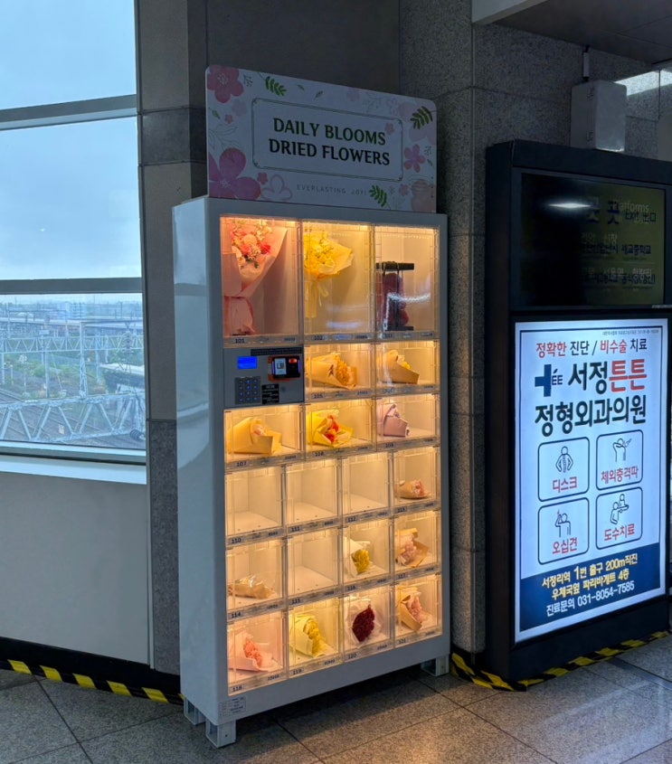  평택지제역 꽃 자판기 / 크리스피크림 도넛 자판기 (꽃집, SRT 간식 추천, 종류, 가격)