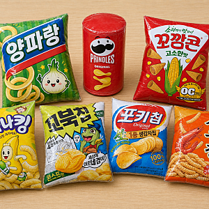 무료 도안  과자 종이스퀴시 도안 모음｜봉지 과자 패러디 만들기