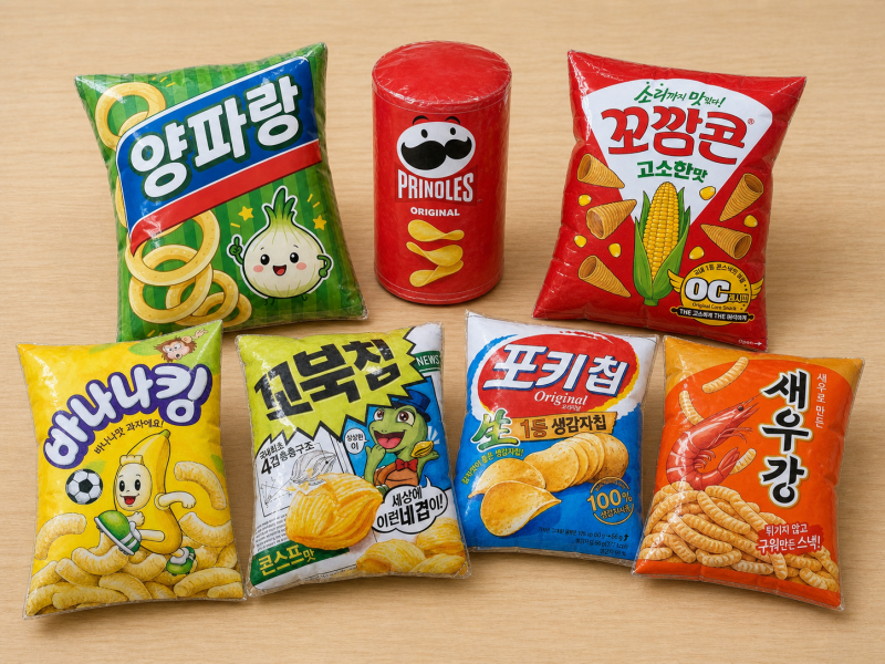 무료 도안 과자 종이스퀴시 도안 모음｜봉지 과자 패러디 만들기