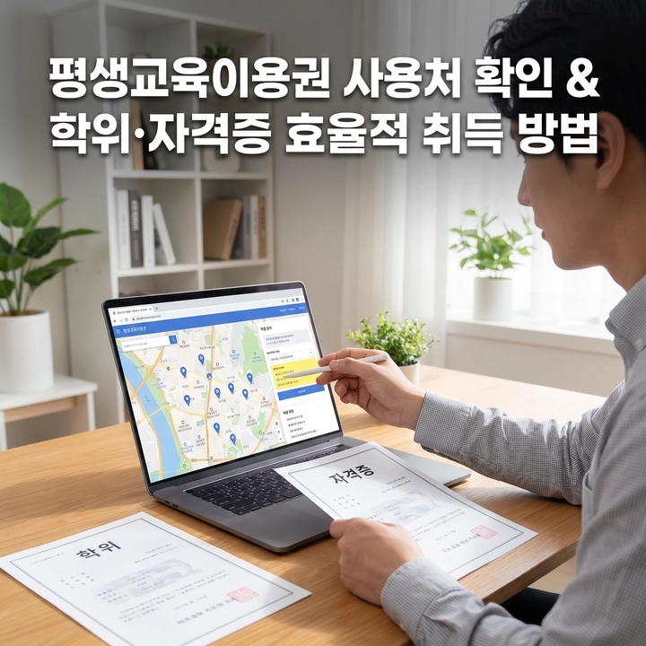  평생교육이용권으로 학점은행제 학위취득 자격증 이수하는 방법