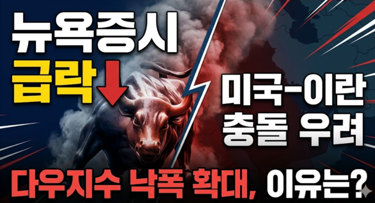  미국과 이란 총포 소식에 뉴욕증시 하락세...다우지수 낙폭 커진 이유