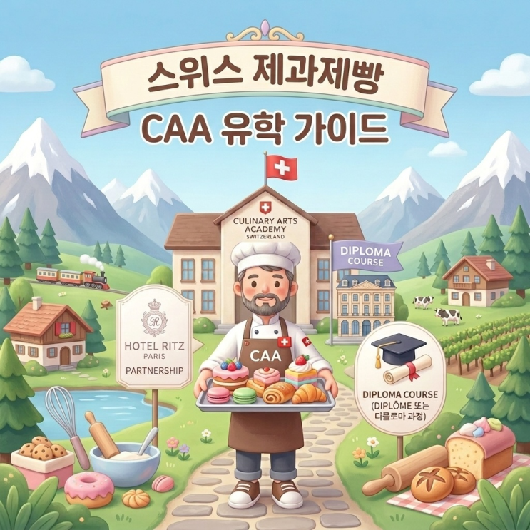  스위스 CAA 제과 디플로마 유학 입학 안내 가이드 | 호텔 리츠 파리 파트너십