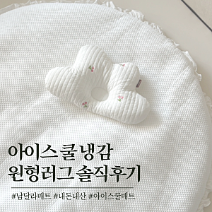 남달라 아이스 쿨 냉감 원형러그 솔직후기 아기 여름매트 내돈내산 사용기(+구르미 짱구베개....