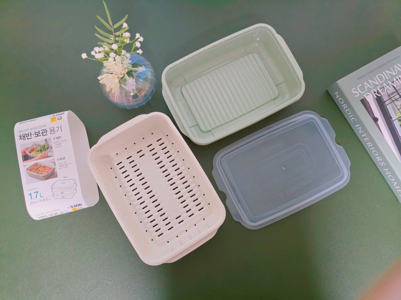 다이소 채반 플라스틱 야채 보관 용기 세척과 보관을 한번에
