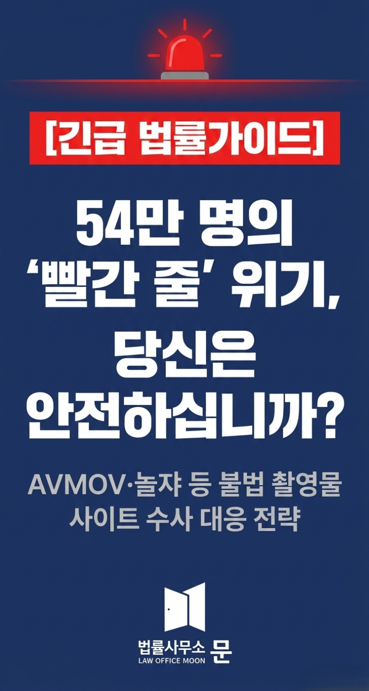  [법률가이드] AVMOV·놀쟈 등 불법 촬영물 사이트 수사 대응 전략 : 54만 명의 '빨간 줄' 위기, 어떻게 대처할 것인가?