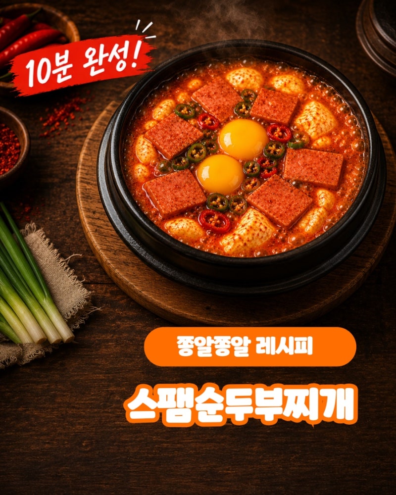 류수영 스팸 순두부찌개 레시피｜요리초보도 10분 완성 집밥 메뉴